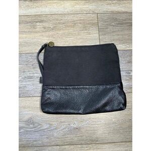 Pistil Black Leather Pouch Wristlet Bag